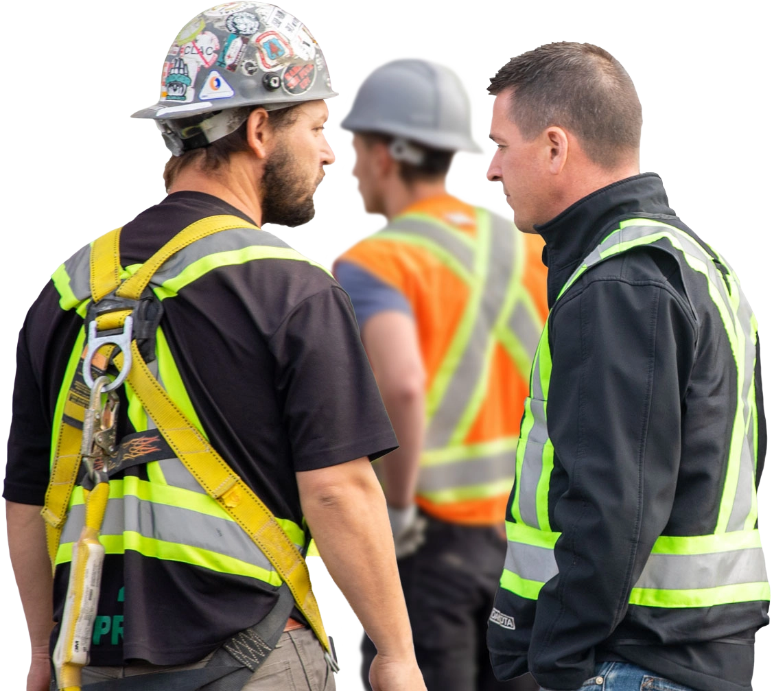 Three staff workers in uniform