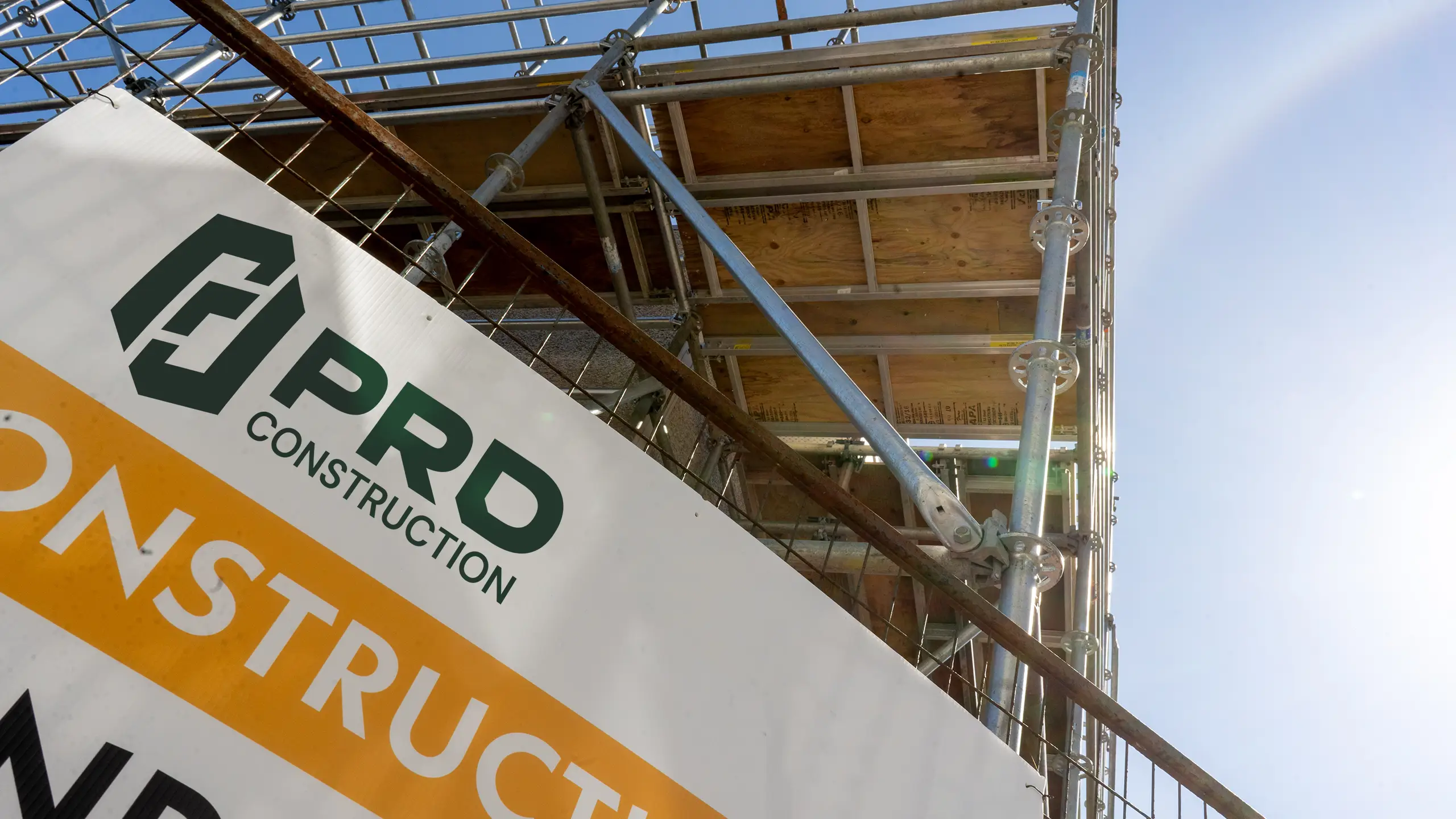 PRD Construction sign at a construction site