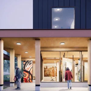 Stellat'en administration building exterior